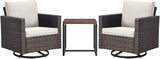 Rilyson Outdoor Patio Swivel Rocker Chairs - 3 Piece Wicker Patio Furniture Bistro Swivel Rocking Chairs Set with - Photo 7