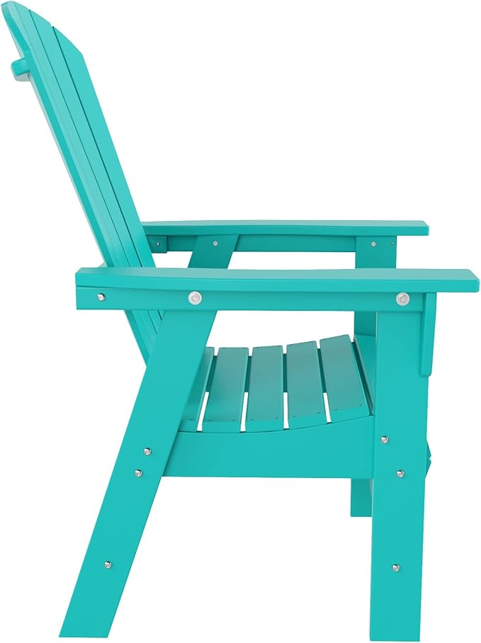 WestinTrends Dylan Outdoor Patio Shell-Back Adirondack Dining Chair Weather Resistant Turquoise