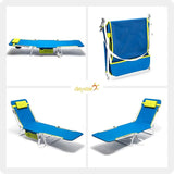 daystar SunnyFeel Beach Lounge Chair, Backpack Reclining Beach Chairs Lay Flat, Face Down Tanning Chair - Photo 6