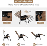 Tangkula Zero Gravity Chair, Folding Patio Lounge Chair Adjustable Outdoor Recliner with Cup Holder - Photo 5