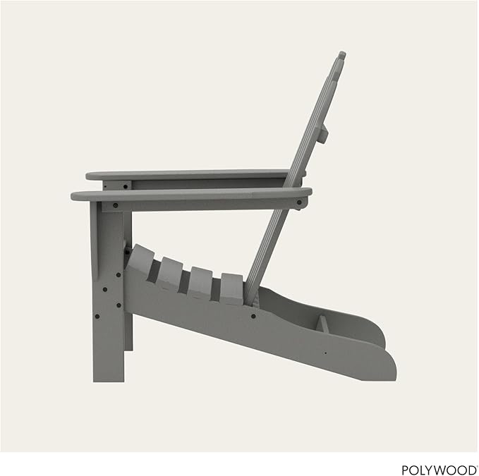 POLYWOOD AD4030GY Classic Outdoor Adirondack Chair, Slate Grey