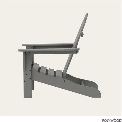 POLYWOOD AD4030GY Classic Outdoor Adirondack Chair, Slate Grey
