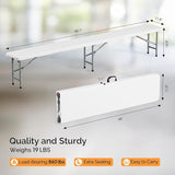 VINGLI 6 feet Plastic Folding Bench, Portable in/Outdoor Picnic Party Camping Dining Seat - Photo 3