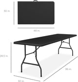 Best Choice Products 8ft Plastic Folding Table, Indoor Outdoor Heavy Duty Portable w/Handle, Lock for Picnic, Party - Photo 2
