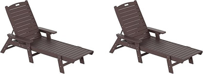 WestinTrends Malibu Poly Reclining Chaise Lounge (Set of 2) Dark Brown