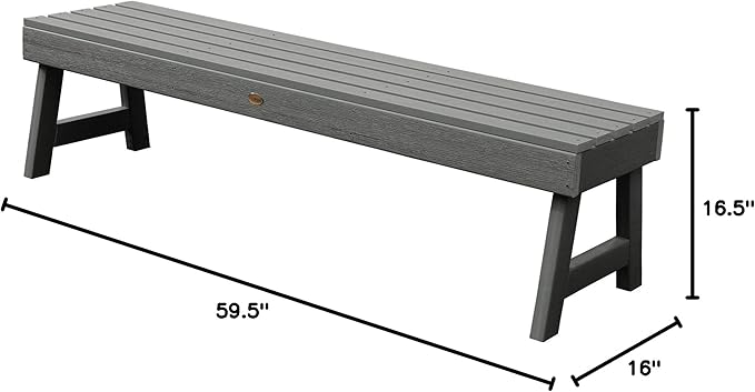 Highwood Weatherly Backless Bench, 5-Feet, Coastal Teak