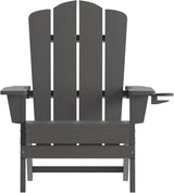 Flash Furniture Newport Adirondack Chairs with Cup Holders, Weather Resistant Poly Resin Adirondack Chairs, Set of 4 - Photo 10