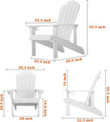 Adirondack Chair Weather Resistant, Hard Plastic Adirondack Chair with Cup Holder - Photo 3
