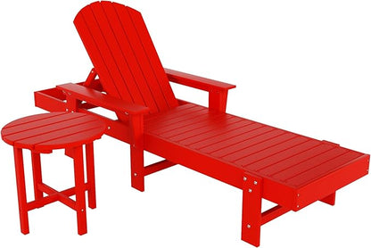 WestinTrends Dylan 2 Piece Adirondack Reclining Chaise Lounge with Arms Red
