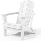 Costaelm 4-Piece Set Outdoor/Patio Poly Adirondack Chairs with a Coffee and a Side Table (2 Seater), White - Photo 3