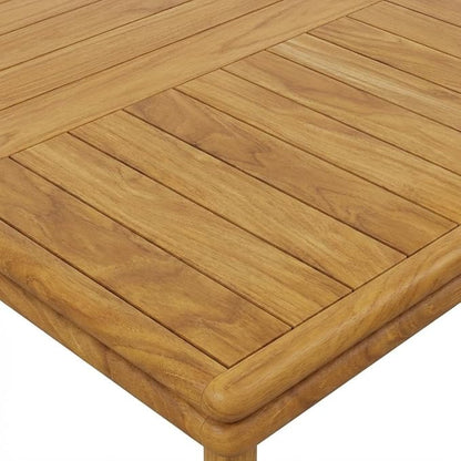 Brown Outdoor Patio Teak Wood Coffee Table, Solid Construction, Weather-Resistant Finish, Stylish Design for Garden, Deck, and Patio Use