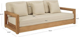 SAFAVIEH Couture Outdoor Collection Montford Beige 3-Seat Bench Casing Upholstery Removable Cover Fabric - Photo 3