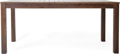 Merax Outdoor Acacia Wood Dining Table, All-Weather Patio Coffee Tables for Outside & Garden & Porch & Lawn & Backyard, Dark Brown