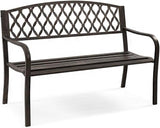 Outdoor Bench Nordic Retro Outdoor Metal Garden Bench Hollow Mesh Decorative Bench Suitable for Outdoor Courtyard - Photo 1
