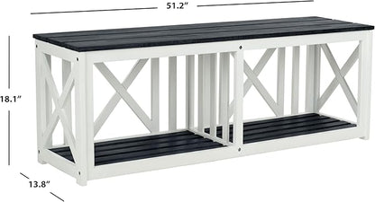 SAFAVIEH Outdoor Collection Branco Dark Slate Grey Bench