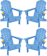 Ciokea Folding Adirondack Chairs Set of 4, Patio Adirondack Chair Weather Resistant - Photo 1