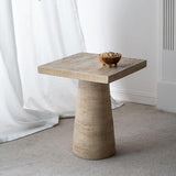 Faux Stone Side Table Square End Table, Patio Small Drink Table for Small Spaces - Photo 6