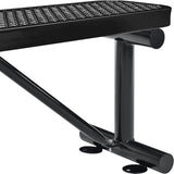 Global Industrial 4'L Heavy Duty Expanded Metal Mesh Flat Bench with Steel Frame, Portable Outdoor Bench - Photo 6
