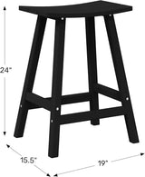 WestinTrends Malibu 2 Piece Set of 24 Height Outdoor/Patio Saddle bar stools, Sand - Photo 2