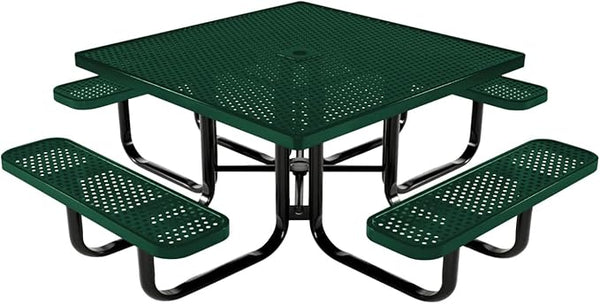 COATEDOUTDOORFURNITURE Heavy-Duty Portable Outdoor Kids Table with Umbrella Hole, Punched Steel Kids Picnic Table - Photo 1