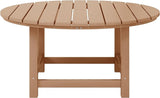 WestinTrends Malibu Low Outdoor HDPE Round Patio Coffee Table, Teak - Photo 3