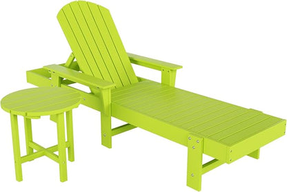 WestinTrends Dylan 2 Piece Adirondack Reclining Chaise Lounge with Arms Lime