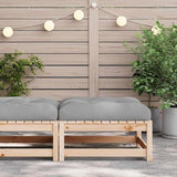 Grey Solid Pine Wood Patio Footstool with Waterproof Cushion - Photo 2