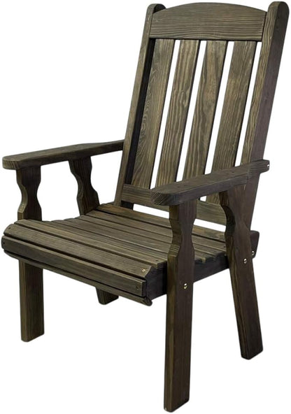 Amish Casual Heavy Duty 600 Lb High Back Mission Treated Patio Chair (Dark Walnut Stain)