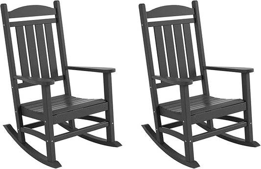 WestinTrends Malibu 3-Piece Set Outdoor/Patio Rocking Chairs (2 Seater), Gray