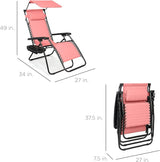 Best Choice Products Folding Zero Gravity Outdoor Recliner Patio Lounge Chair w/Adjustable Canopy Shade, Headrest - Photo 3