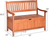 Tangkula Outdoor Wood Storage Bench Deck Box - Photo 3