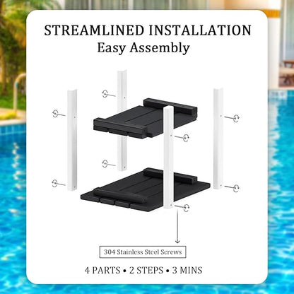 OTSUN Adirondack Outdoor Side Table, 16" HDPE Patio Side Table with Shelf, Weather Resistant Easy Maintenance for Backyard Pool Porch Garden & Lawn
