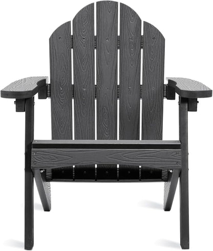 LUE BONA Kids Adirondack Chair, Gray Poly Lumber Plastic Chair, Toddler Adirondack Chair Weather Resistant, Kids Outdoor Patio Adirondack Lounge Chair for Balcony, Backyard, Preschool
