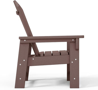 WestinTrends Malibu Kids Outdoor HDPE Adirondack Plastic Patio Chair, Dark Brown