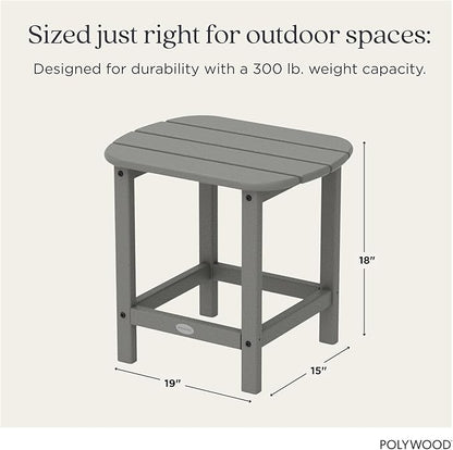 POLYWOOD SBT18GY South Beach 18" Outdoor Side Table, Slate Grey