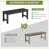 ONBRILL Outdoor Benches Weatherproof, 2-Person Poly Lumber Garden Bench - Photo 6