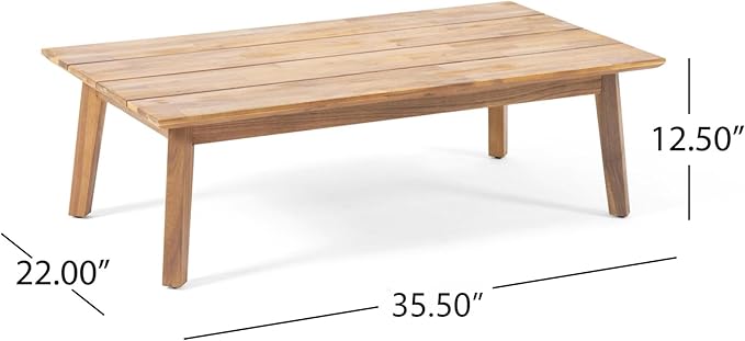 Merax 4pcs Outdoor Acacia Wood Conversation Set with 2 Chais,Loveseat and Coffe Table,with Cushions for Patio,Garden - Photo 4