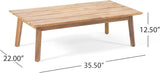 Merax 4pcs Outdoor Acacia Wood Conversation Set with 2 Chais,Loveseat and Coffe Table,with Cushions for Patio,Garden - Photo 4