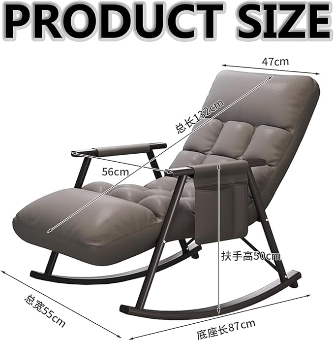 Outdoor Rocking Chair with armrests, Modern Comfortable Upholstered Rocking Chair, Modern Lounge Chair for Balcony - Photo 2