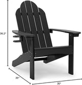LUE BONA HDPS Adirondack Chairs Set of 4, Long-Lasting All-Season Outdoor Patio Chairs, Hidden Cup Holder, 350 LBS - Photo 2