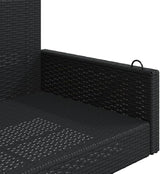 Black PE Rattan Swing Bench with Powder-Coated Steel Frame, 2-Seater Outdoor Patio Furniture for Garden and Balcony - Photo 7