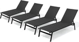Crestlive Products Stackable Chaise Lounge Chair Outdoor Set of 4, Adjustable 5 Positions Pool Tanning Recliner - Photo 7