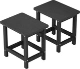Set of 2 HDPE Outdoor Side Table, Weatherproof Small Outdoor Table for Adirondack - Photo 1
