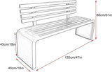 Pink Metal Garden Bench, Outdoor Patio Seating for Yard & Park, 660lb Capacity, Stylish Entryway Furniture - Photo 3
