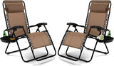 Tangkula Zero Gravity Chair, Folding Patio Lounge Chair Adjustable Outdoor Recliner with Cup Holder - Photo 1