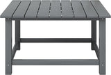 WestinTrends Malibu Low Outdoor HDPE Square Patio Coffee Table, Gray - Photo 3