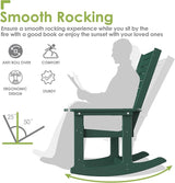 GREENVINES Outdoor Rocking Chairs | Set of 4 | Porch Rocker | HDPE Plastic | Forest | Oversized Rockers | High Back - Photo 5