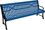 COATEDOUTDOORFURNITURE Heavy-Duty Outdoor Bench Thermoplastic Coated, Slated Steel, Commercial-Grade Garden Bench - Photo 1