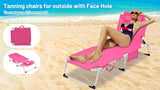 3-in-1 Oversized Sun Tanning Chair with Mat & Face Hole - Photo 9