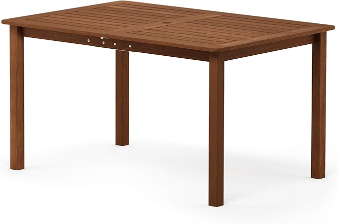 Furinno Tioman Outdoor Dining Table, Natural 35.5"D x 59.0"W x 29.0"H - Photo 1